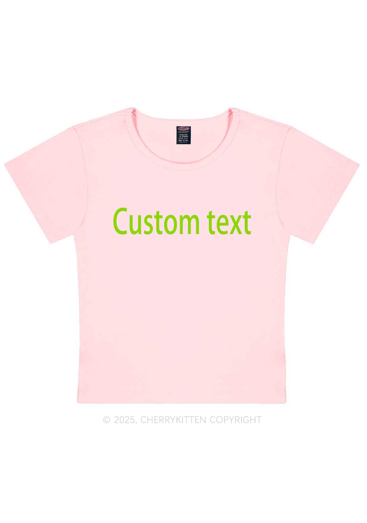 Custom Brat Text Y2K Baby Tee Cherrykitten