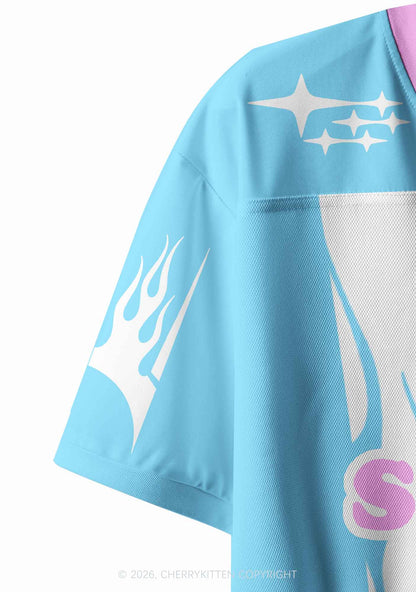 I Love S Men Y2K Crop Sport Jersey Shirts Cherrykitten