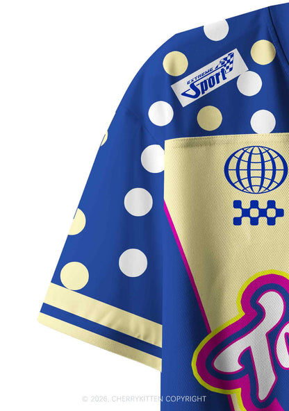 Yellow Dots Totally Cxxt Y2K Crop Sport Jersey Shirts Cherrykitten