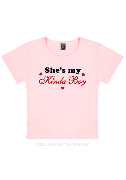 Shes My Kinda Boy Pride Y2K Baby Tee Cherrykitten