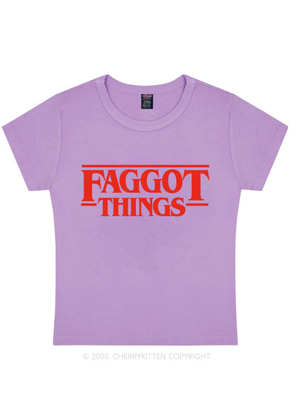 Faggot Things Pride Y2K Baby Tee Cherrykitten