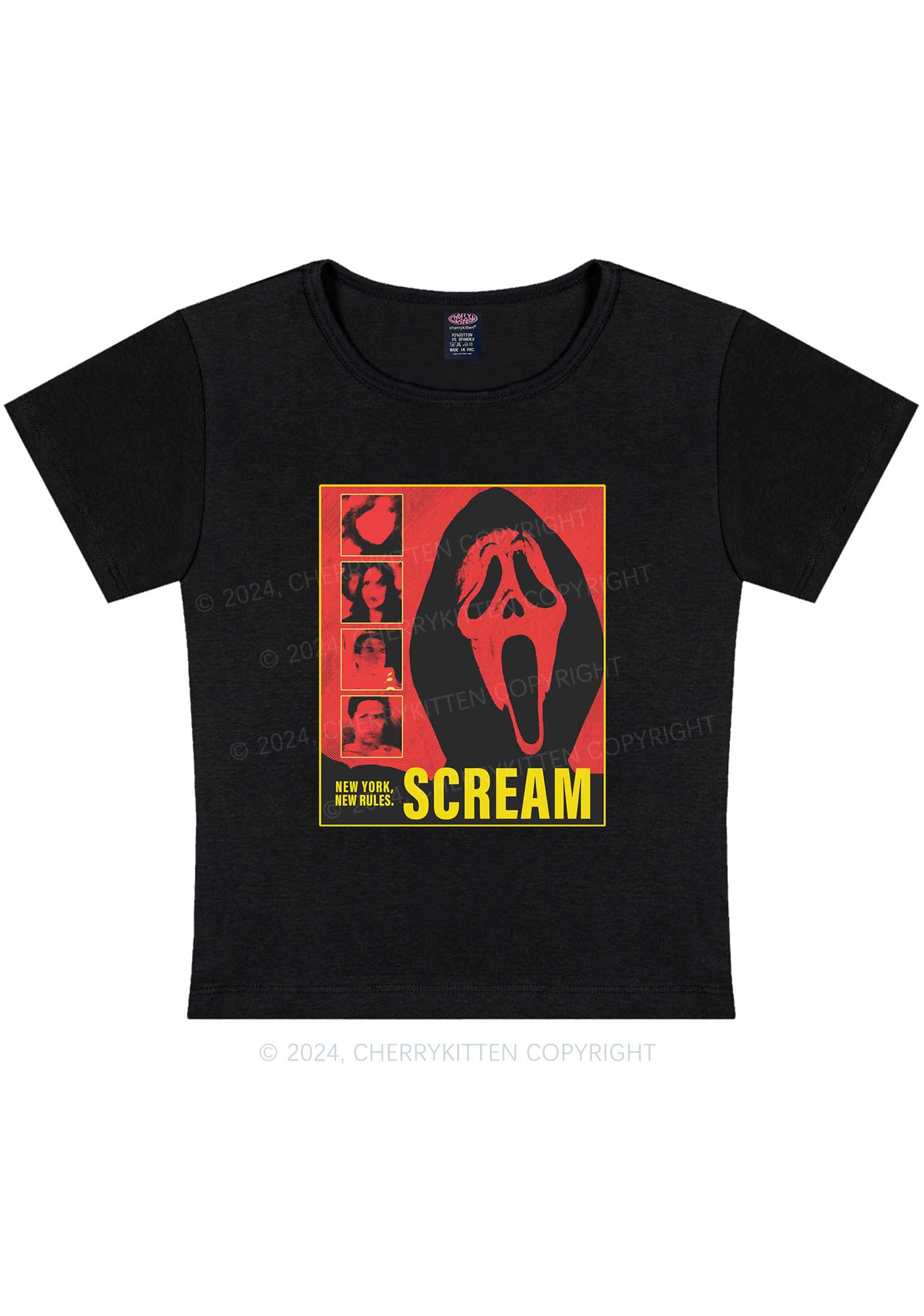 Scream New York Halloween Y2K Baby Tee Cherrykitten
