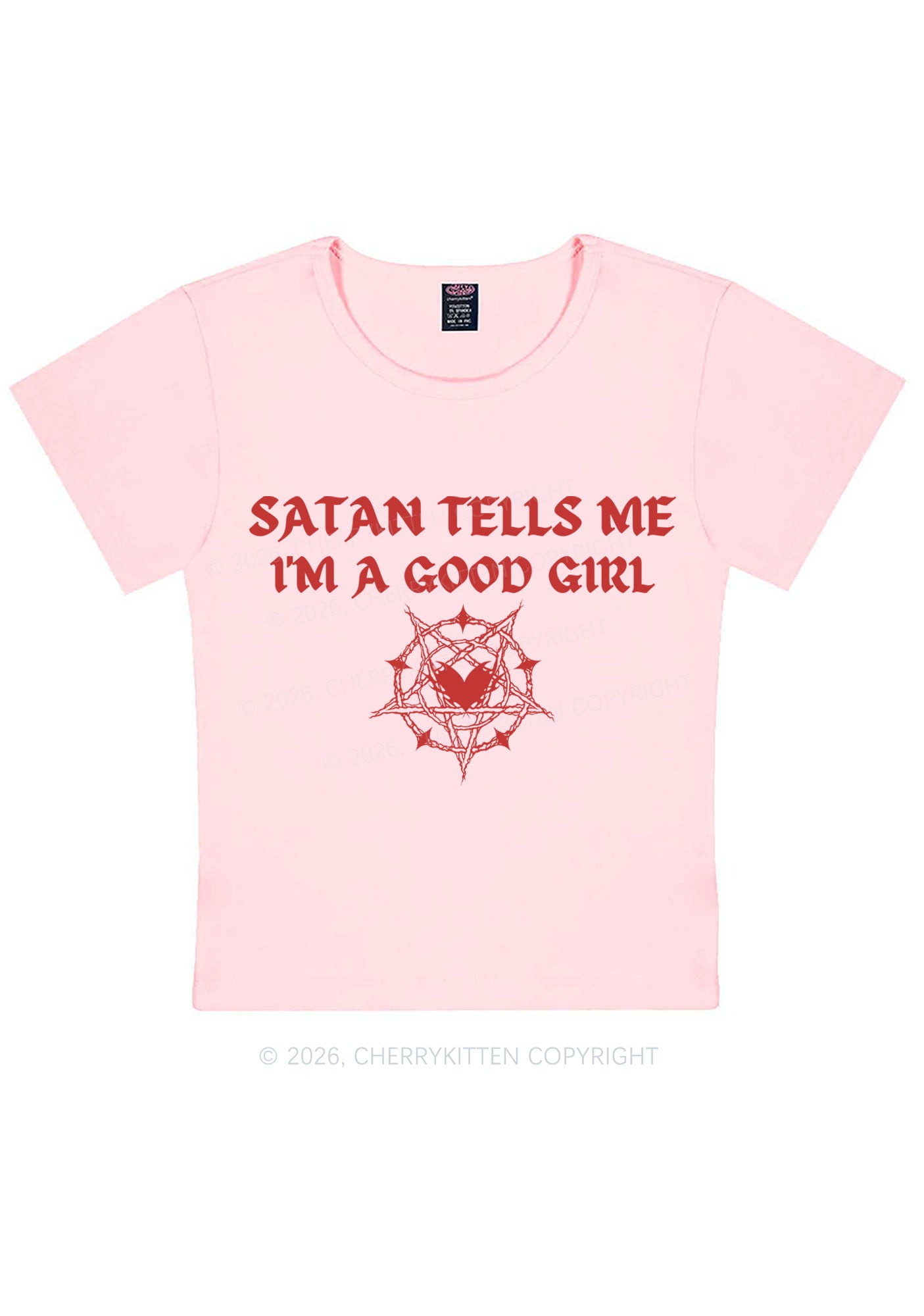 Halloween Im A Good Girl Y2K Baby Tee Cherrykitten