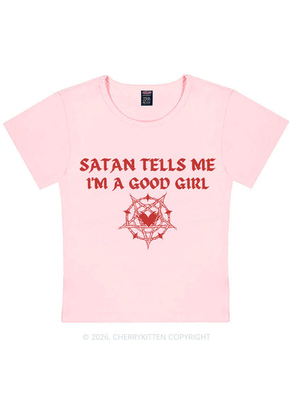 Halloween Im A Good Girl Y2K Baby Tee Cherrykitten