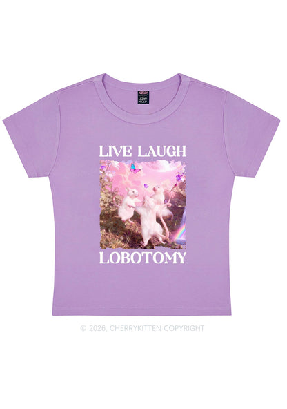Live Laugh Lobotomy Rats Y2K Baby Tee Cherrykitten Art by OhStuffinell Taxidermy