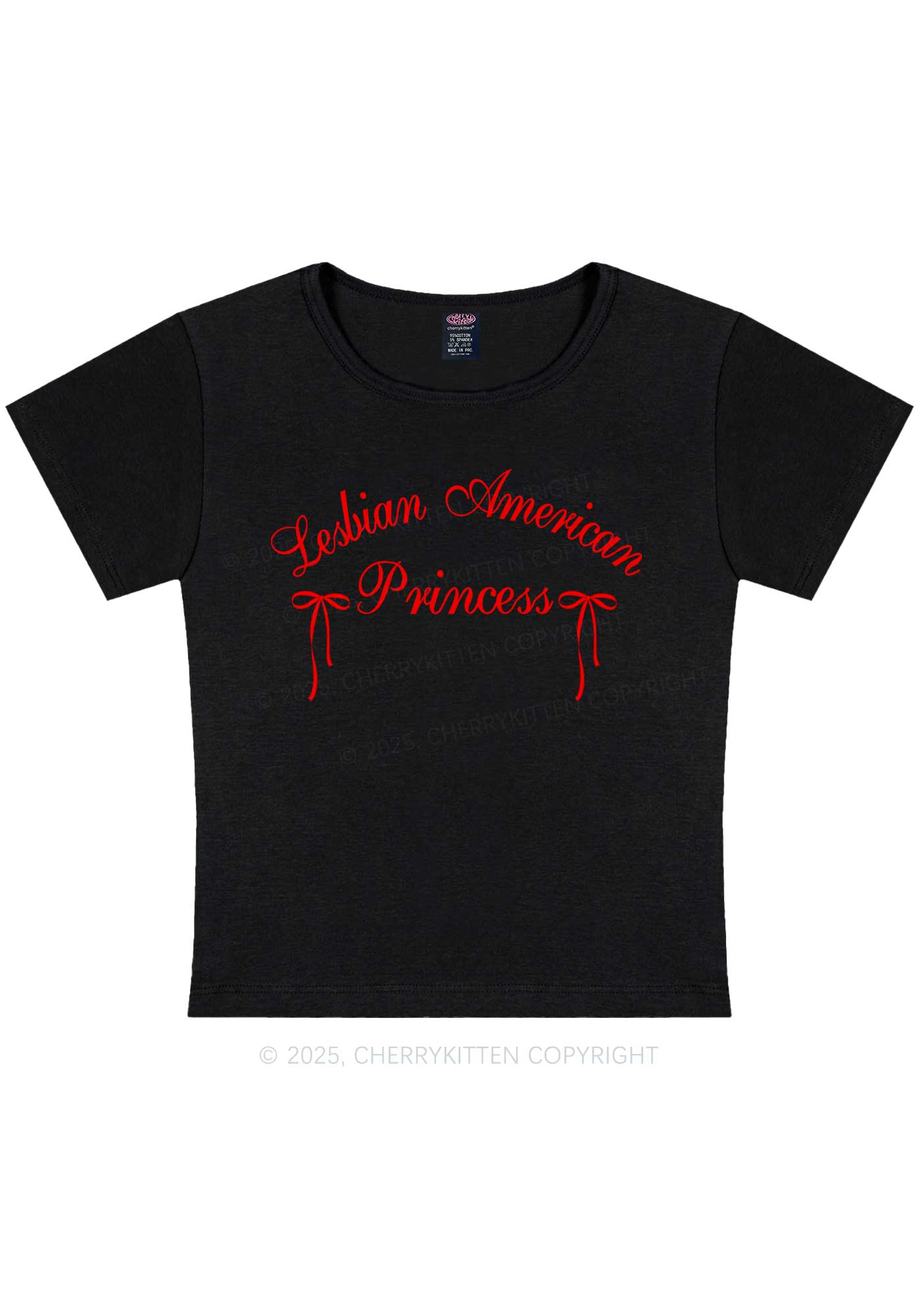 Lesbian American Princess Y2K Baby Tee Cherrykitten
