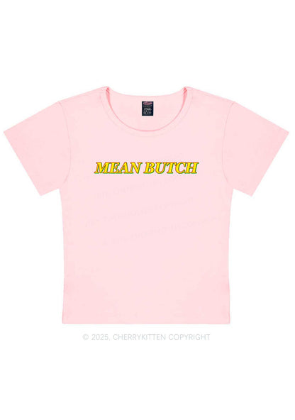 Mean Butch Pride Y2K Baby Tee Cherrykitten