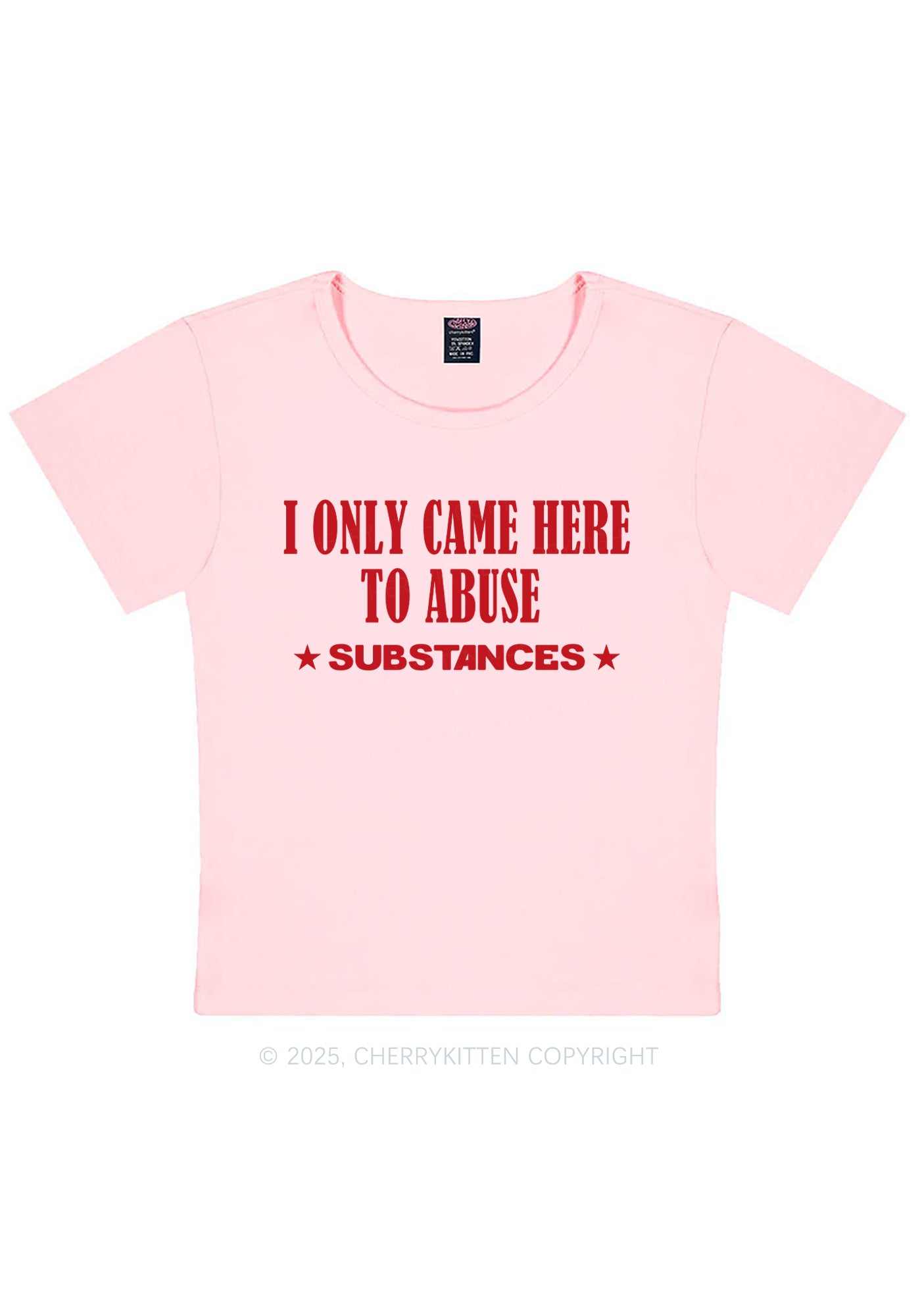 Abuse Substances Y2K Baby Tee Cherrykitten