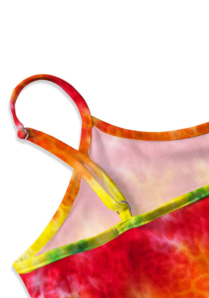Rainbow Leopard Tie Dye Pride Y2K Print Cami Crop Top Cherrykitten