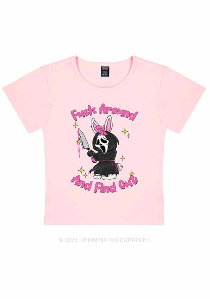Halloween Fxxk Around Find Out Y2K Baby Tee Cherrykitten