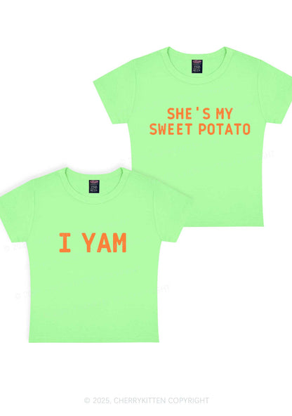 Shes My Sweet Potato Y2K Valentine's Day Baby Tee Cherrykitten