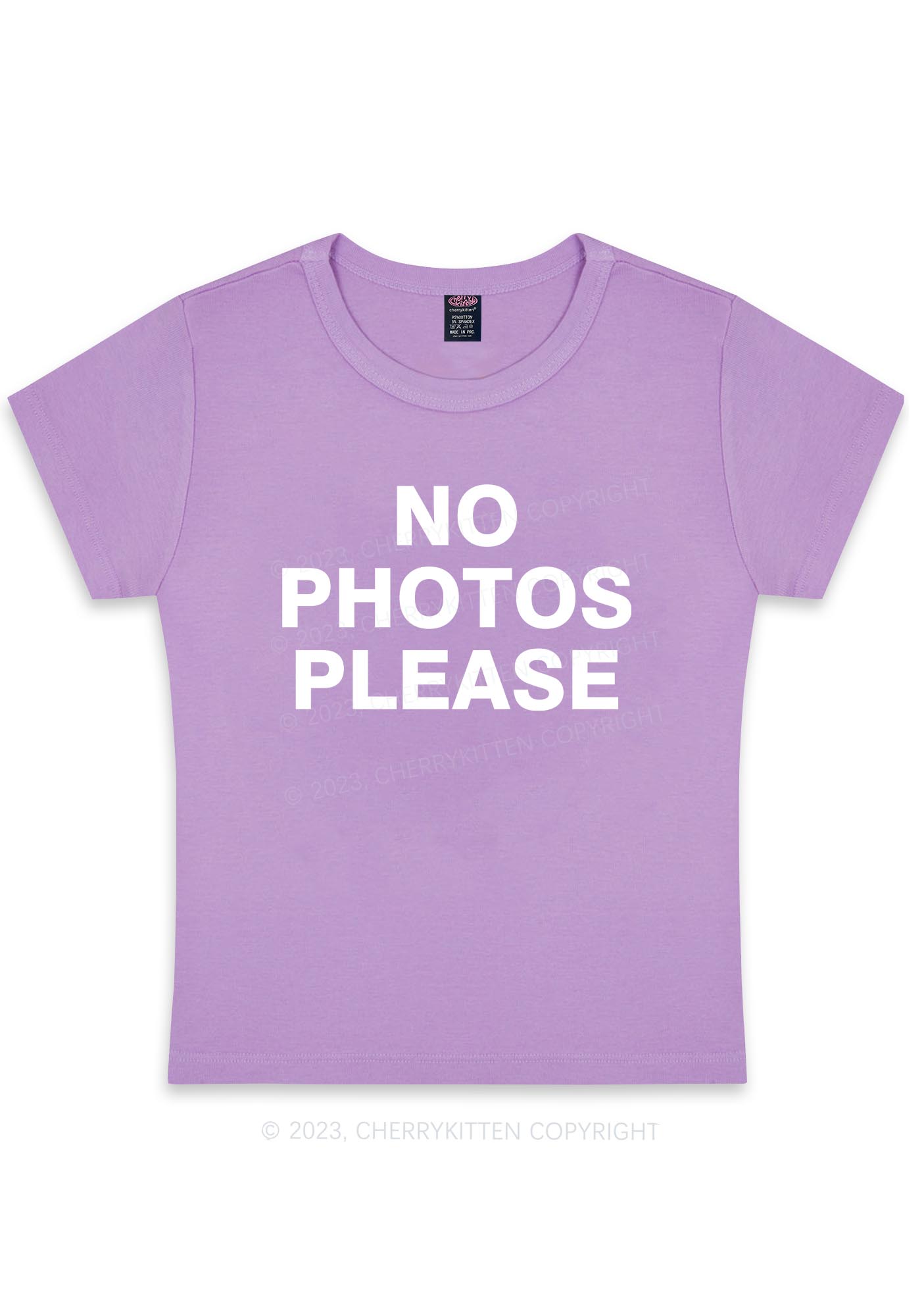 No Photos Please Y2K Baby Tee Cherrykitten