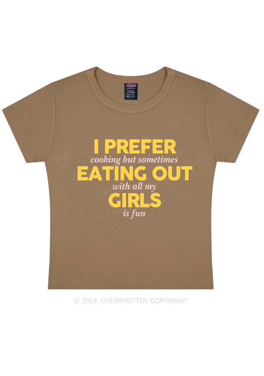 Prefer Eating Out Girls Y2K Baby Tee Cherrykitten