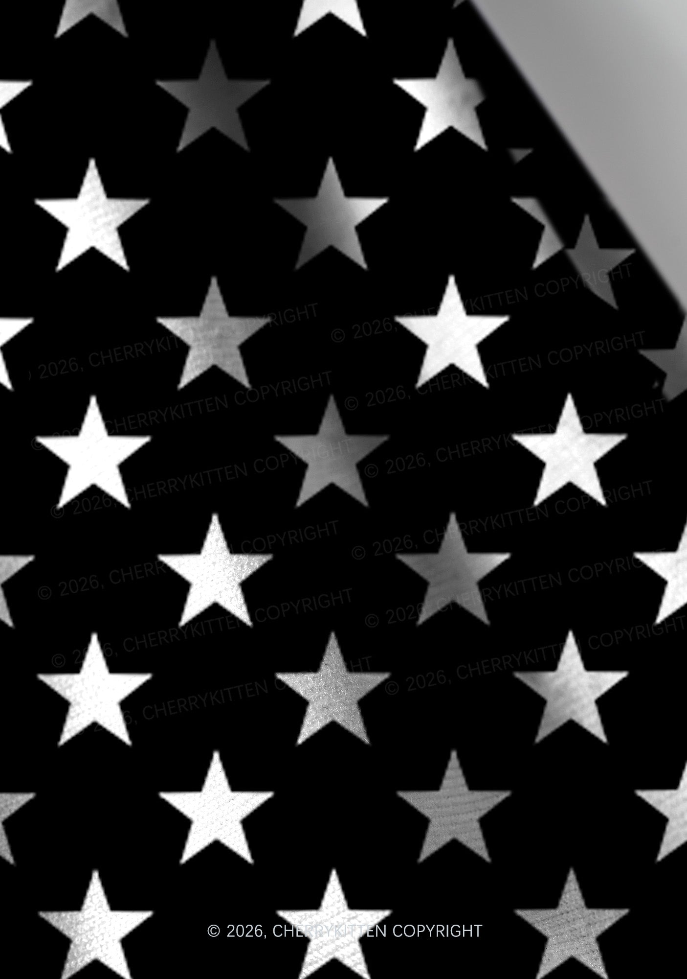 White Star On Black Y2K Print Headband Cherrykitten