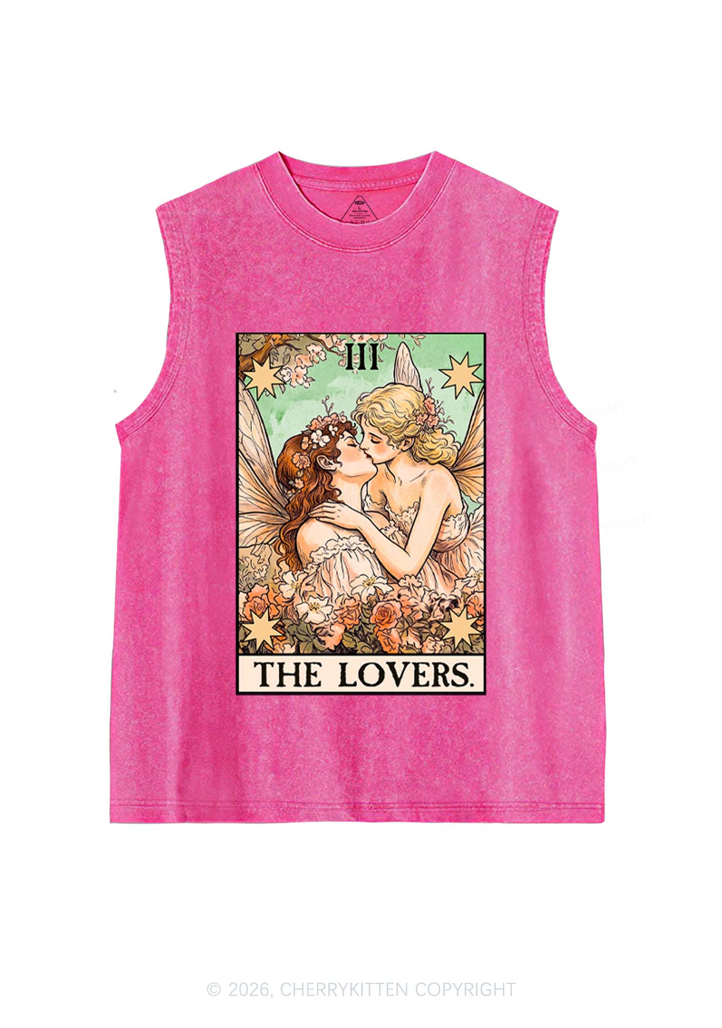 Fairykiss Lovers Tarot Pride Y2K Washed Muscle Tank Cherrykitten