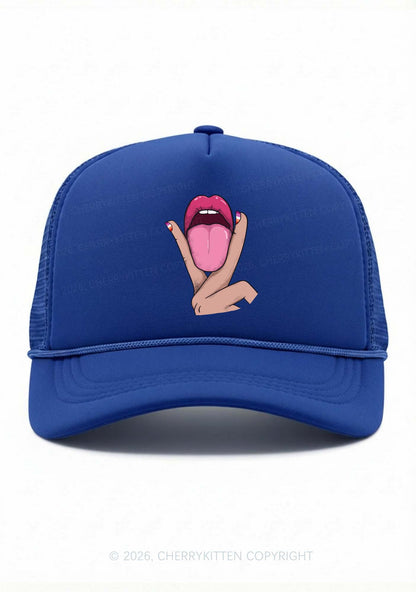 Lesbian Kissing Pride Y2K Trucker Hat Cherrykitten