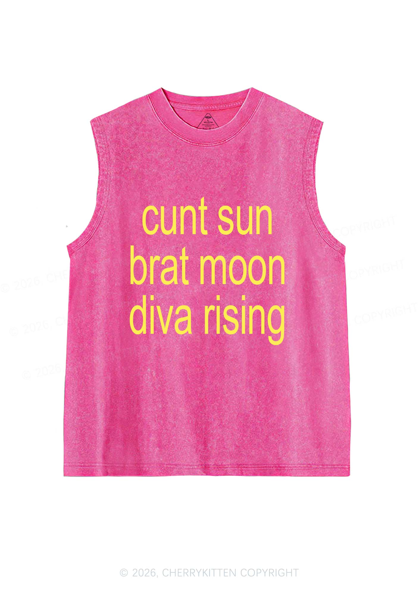 Cxxt Sun Brat Moon Diva Rising Y2K Washed Muscle Tank Cherrykitten