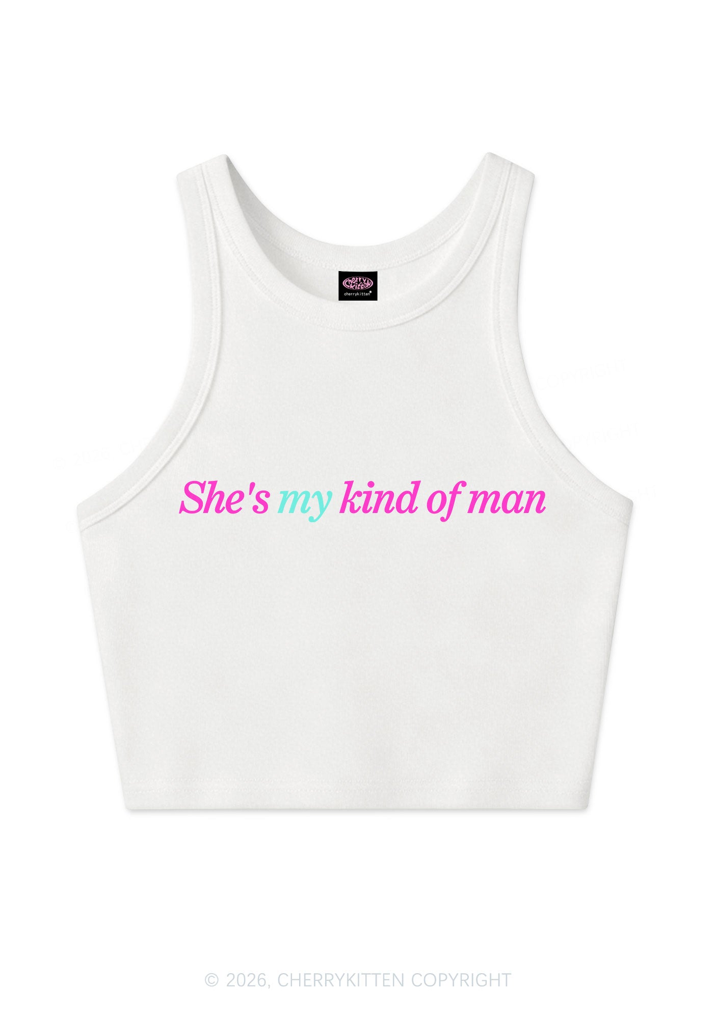 Shes My Kind Of Man Pride Y2K Crop Tank Top Cherrykitten