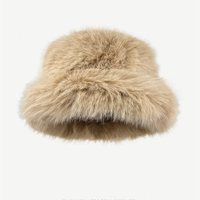 Solid Color Y2K Faux Fur Plush Bucket Hat Cherrykitten