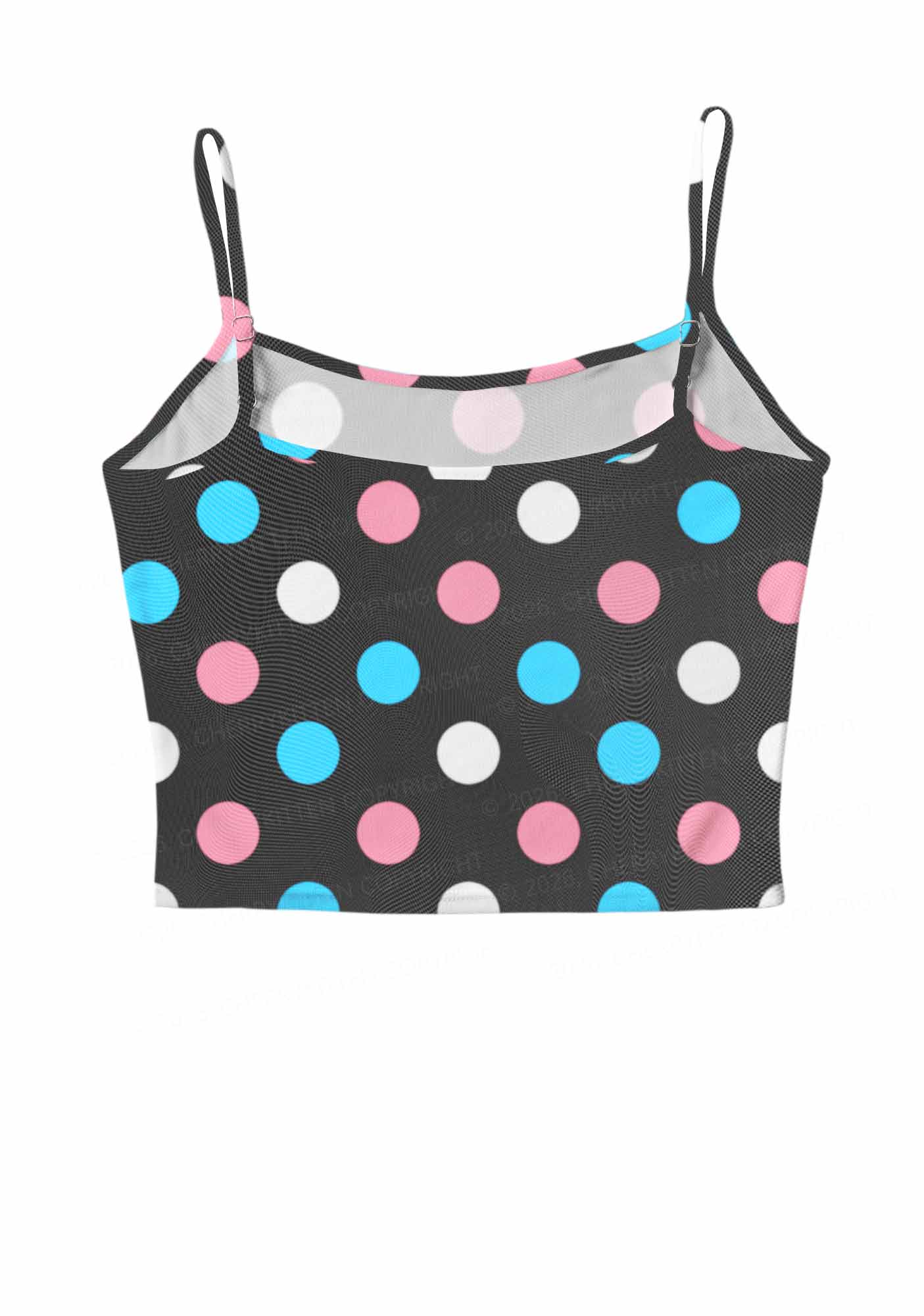 Trans Dots On Black Pride Y2K Mesh Cami Tank Cherrykitten