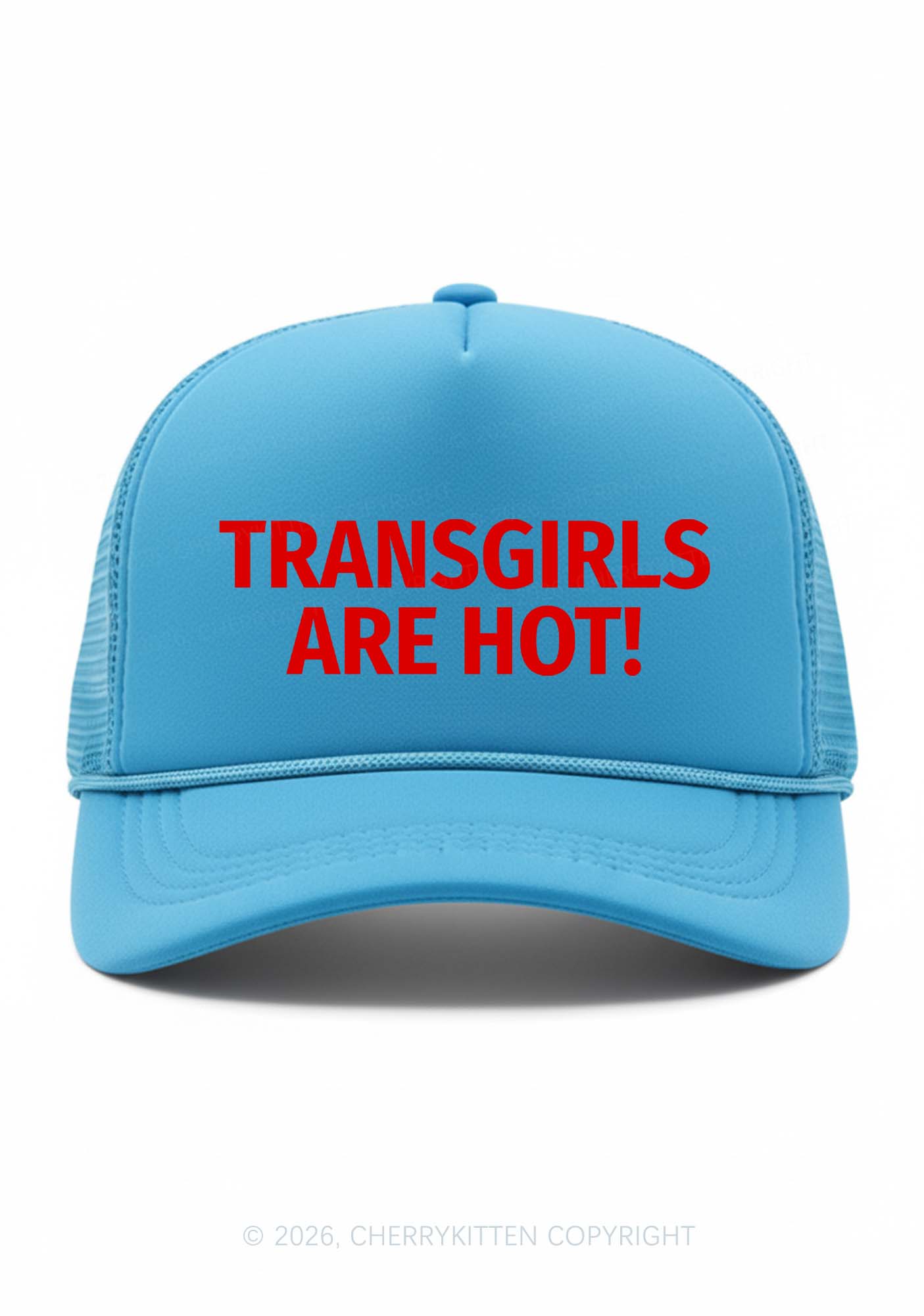 Transgirls Are Hot Pride Y2K Trucker Hat Cherrykitten