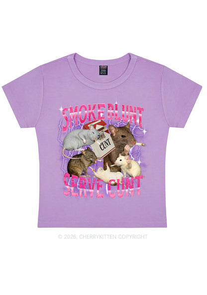 Smoke Blunt Rats Y2K Baby Tee Cherrykitten