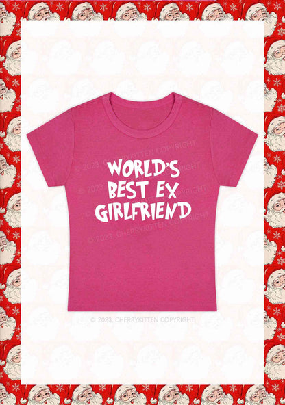 World's Best Ex Girlfriend Christmas Y2K Baby Tee Cherrykitten