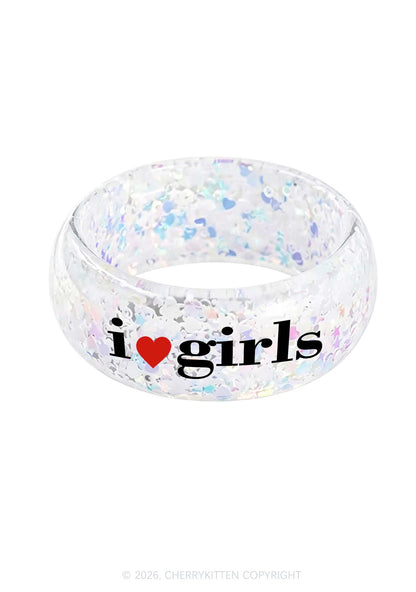 I Love Girls Pride Y2K Cuff Bangle Cherrykitten