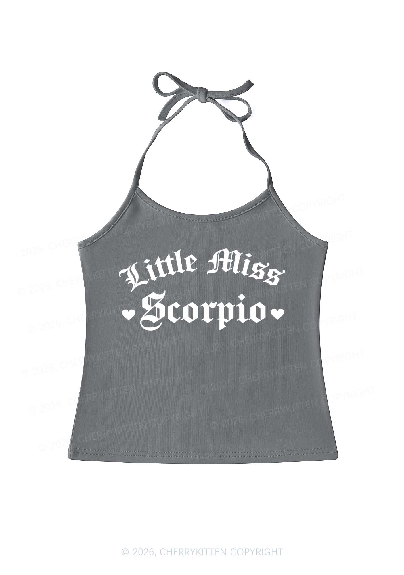 Custom Zodiac Little Miss Y2K Halter Neck Cami Cherrykitten