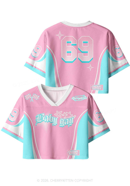 Baby Gay Pride Y2K Crop Sport Jersey Shirts Cherrykitten