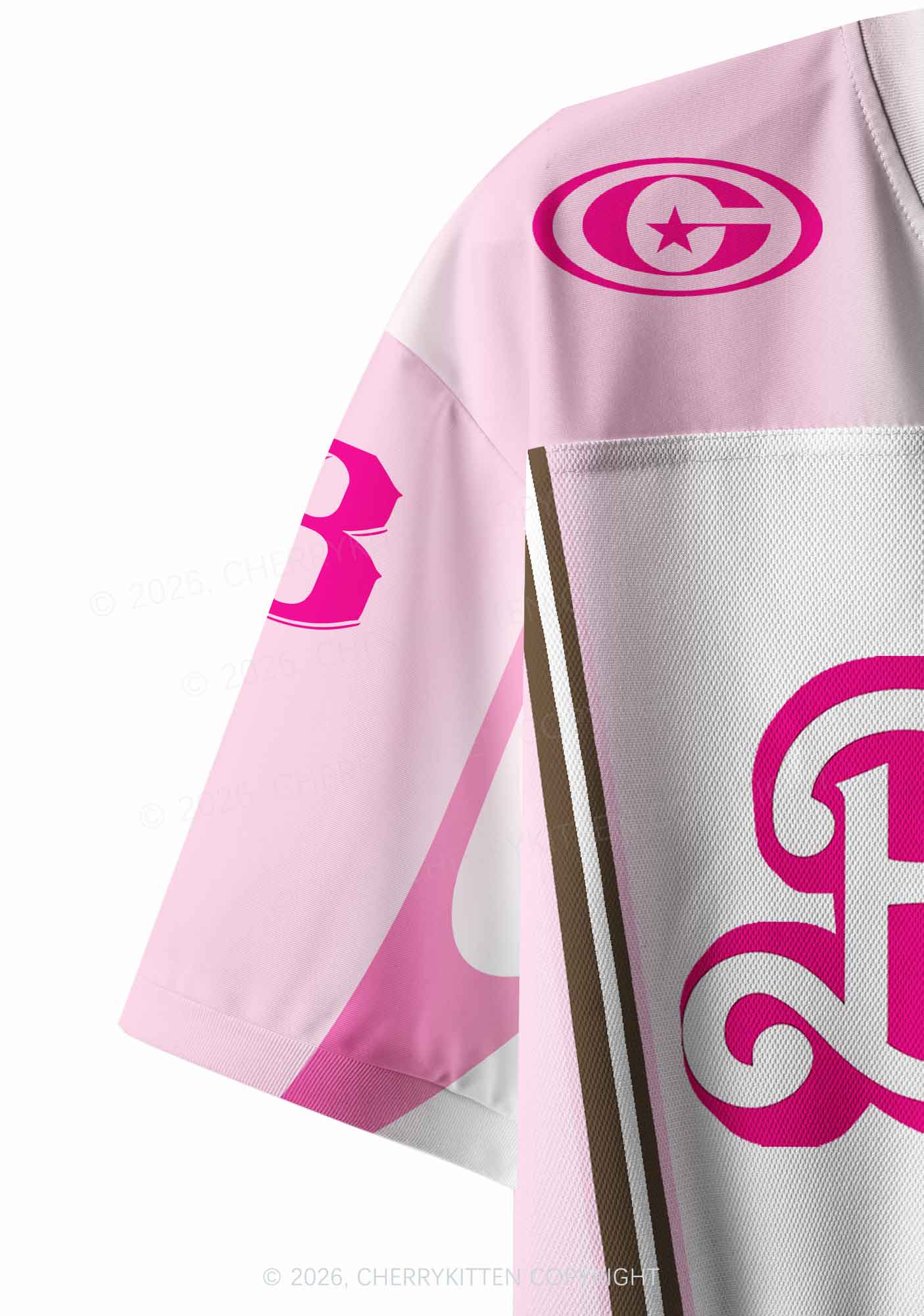 Pink Bisexual Pride Y2K Crop Sport Jersey Shirts Cherrykitten