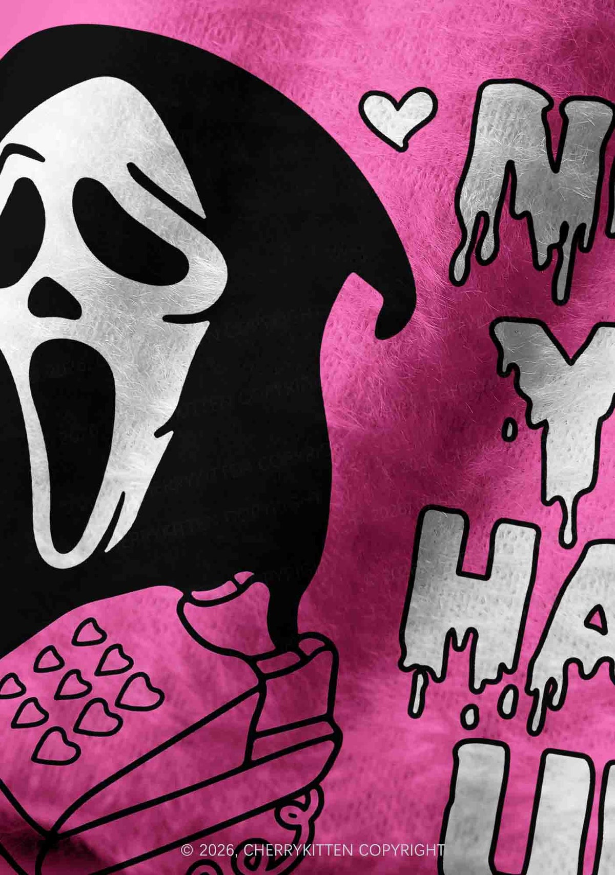 Halloween No You Hang Up Y2K Print Knit Beanie Cherrykitten