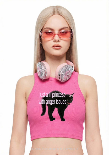 Just A Lil Princess Y2K Crop Tank Top Cherrykitten
