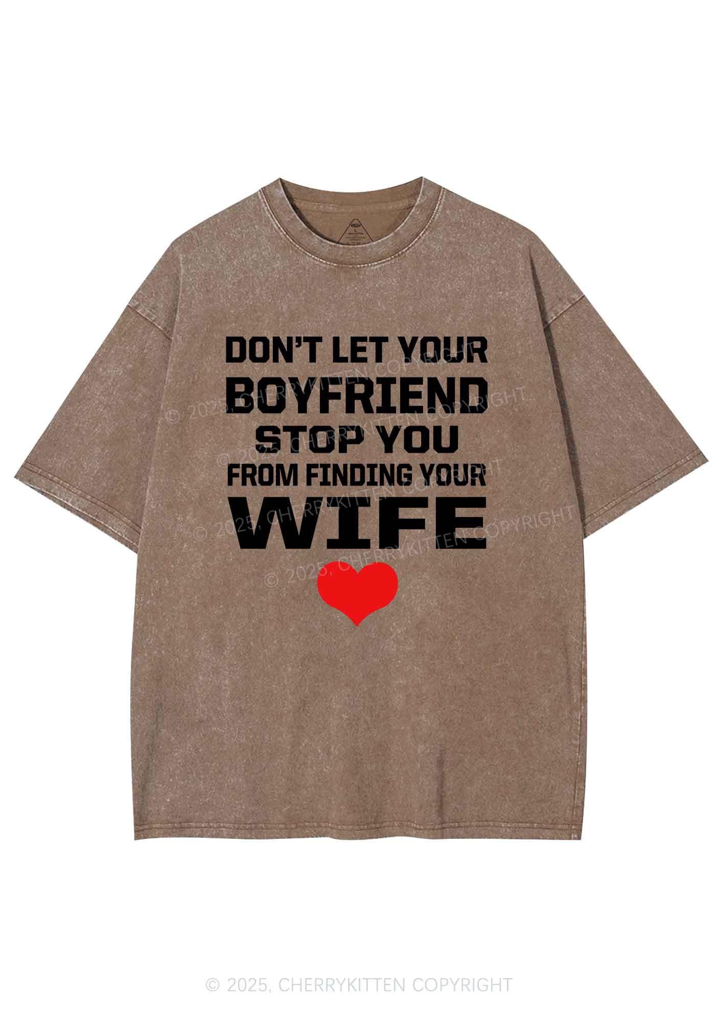 Boyfriend Wife Pride Y2K Shirts Washed Tee Cherrykitten