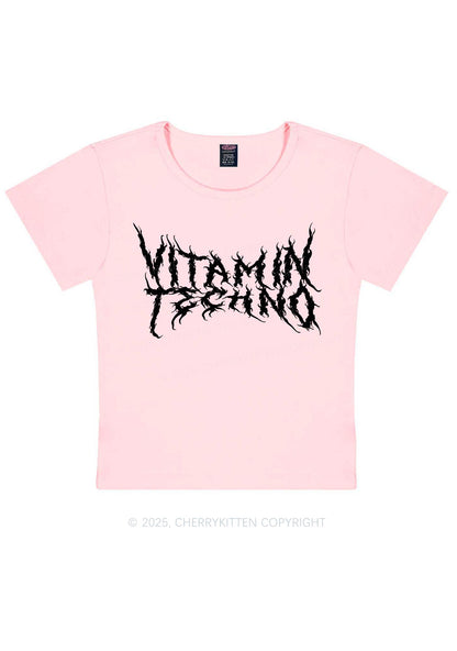 Vitamin Techno Y2K Baby Tee Cherrykitten