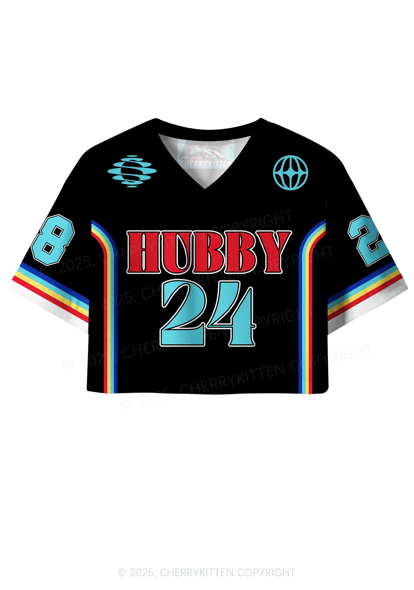 Custom Black Hubby Valentine's Day Y2K Crop Sport Jersey Shirts Cherrykitten