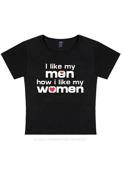 I Like My Men Pride Y2K Baby Tee Cherrykitten