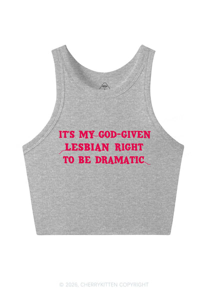 God Given Lesbian Right Pride Y2K Crop Tank Top Cherrykitten