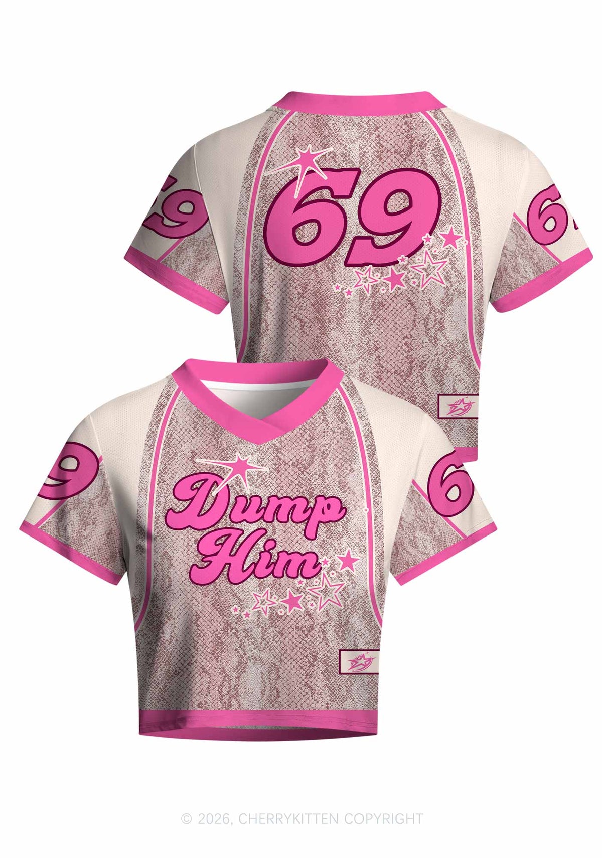 Dump Him Y2K Crop Football Jersey Shirts Cherrykitten