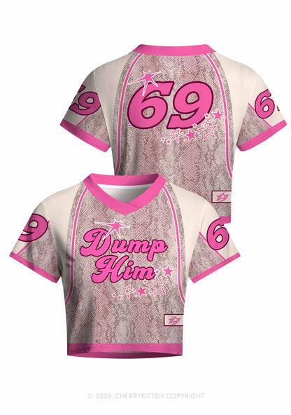 Dump Him Y2K Crop Football Jersey Shirts Cherrykitten