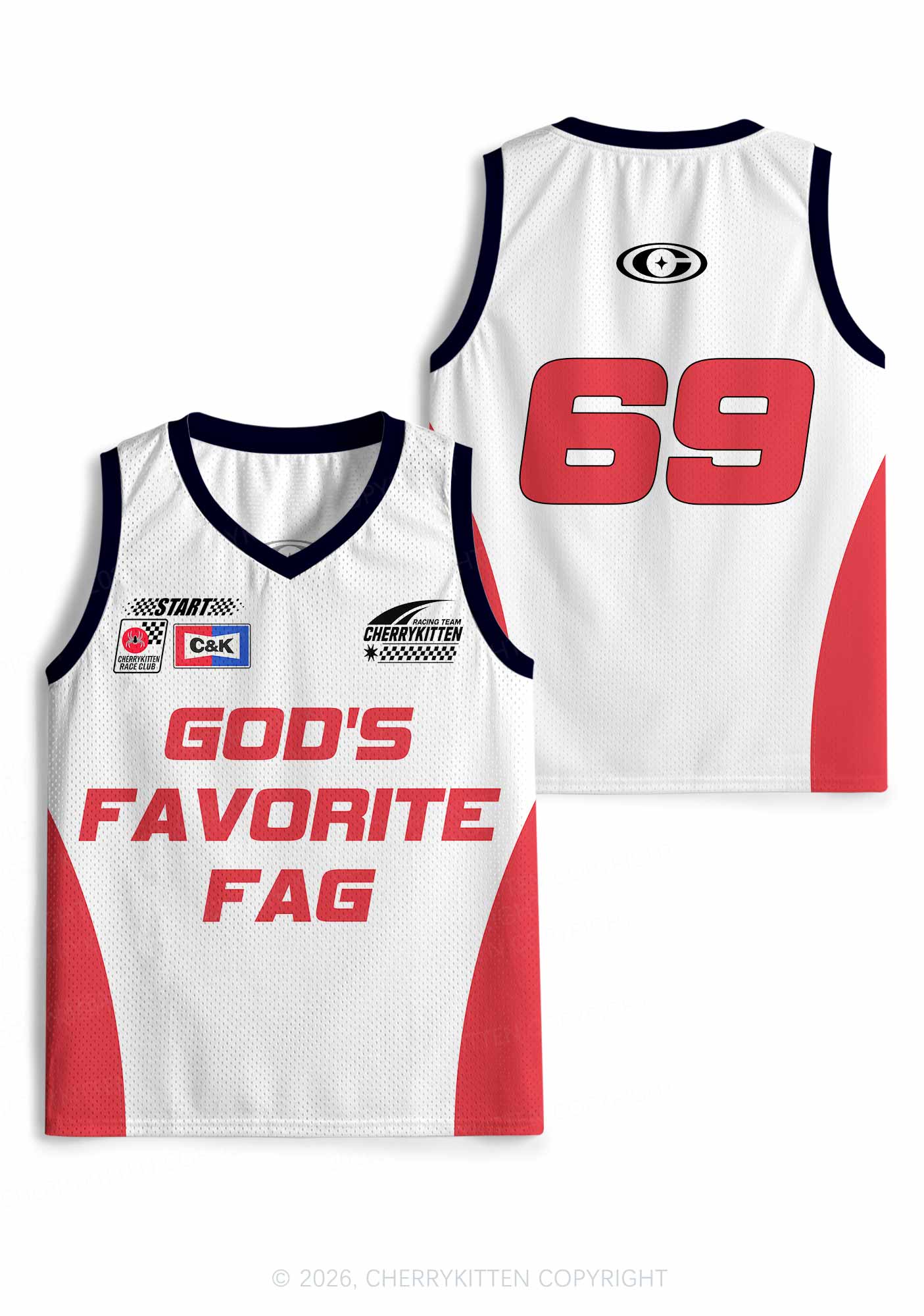 Red Gods Favorite Fag Pride Y2K Sport Jersey Tank Cherrykitten
