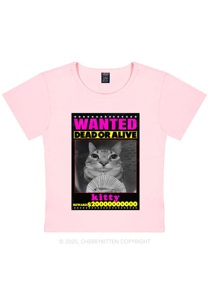 Custom Wanted Kitten Y2K Baby Tee Cherrykitten