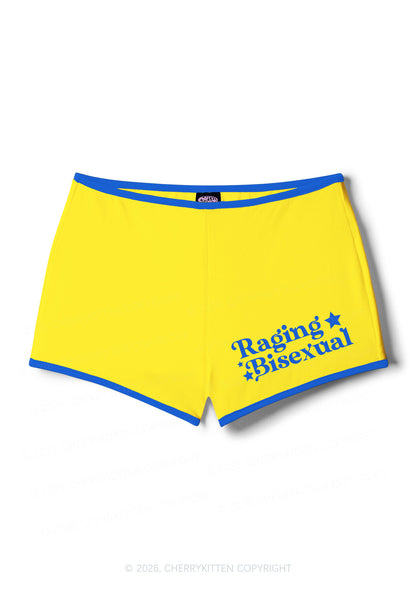 Raging Bisexual Pride Y2K Booty Shorts Cherrykitten