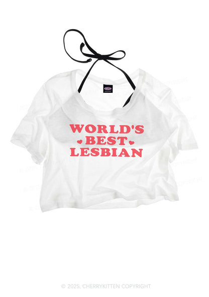 Worlds Best Lesbian Pride Y2K Sheer Crop Tee Cherrykitten