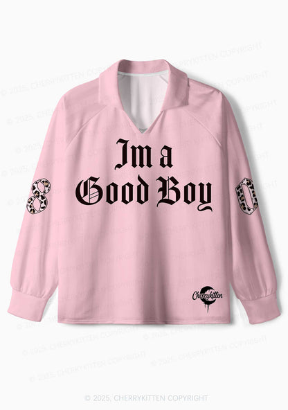 Custom I Am A Good Boy Y2K Long Sleeve Sport Jersey Shirts Cherrykitten