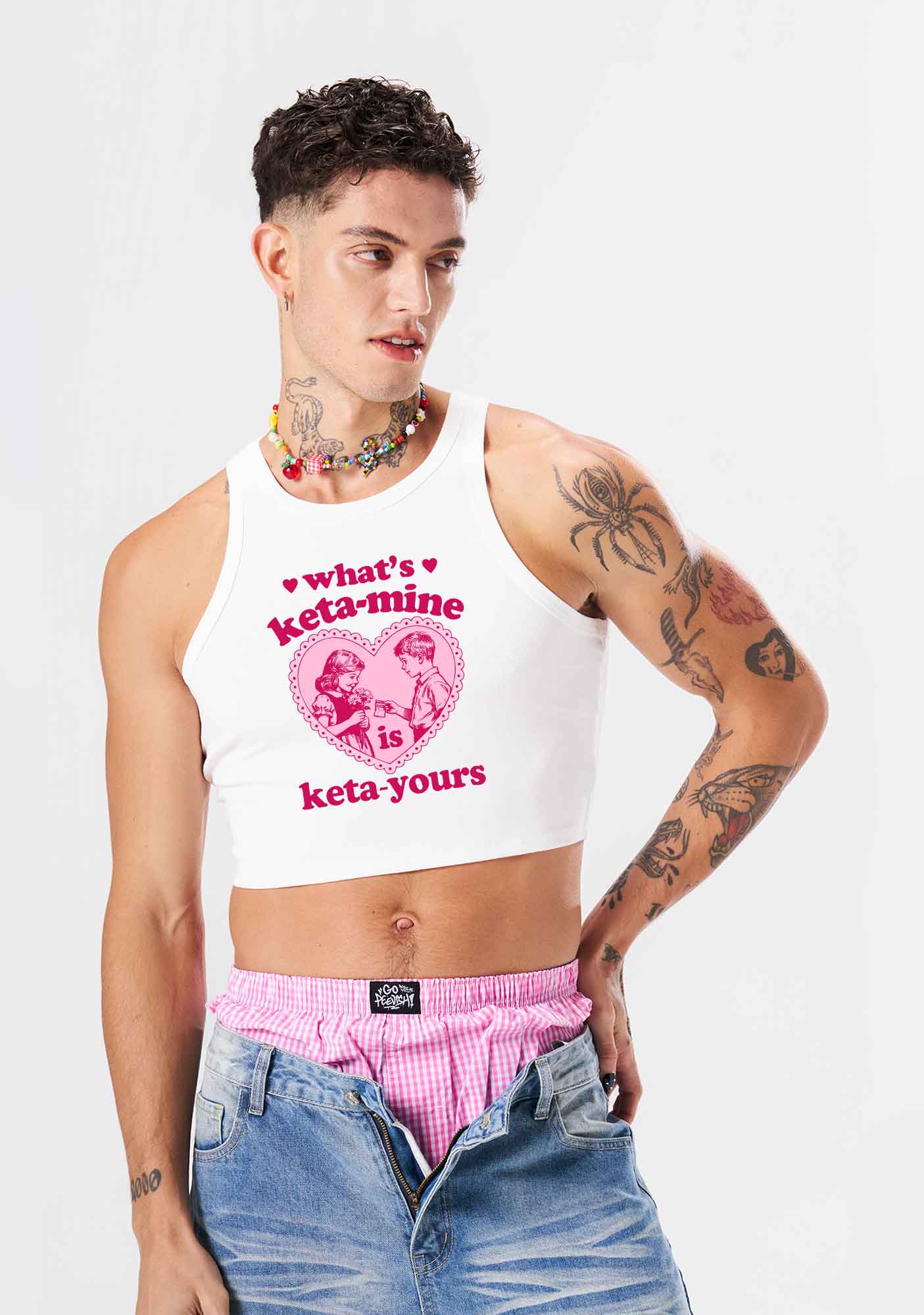 Whats Kxxamine Y2K Crop Tank Top Cherrykitten