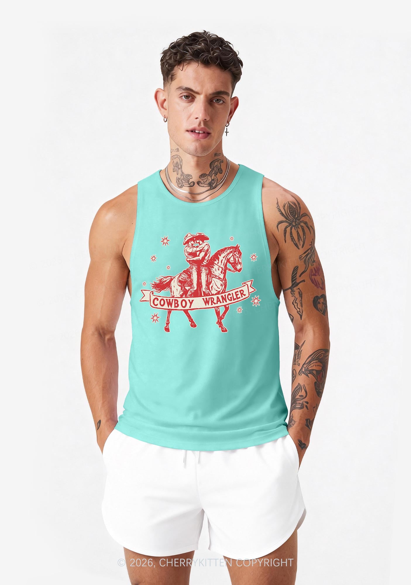 Cowboy Wrangler Pride Y2K Men Racerback Tank Top Cherrykitten