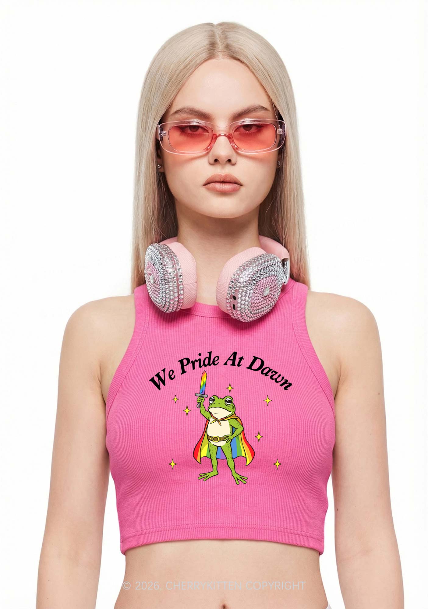 We Pride At Dawn Y2K Crop Tank Top Cherrykitten