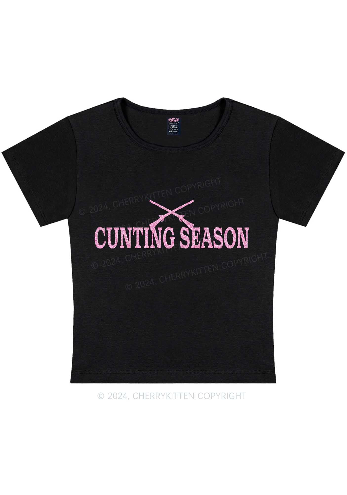 Pink Cxxting Season Y2K Baby Tee Cherrykitten