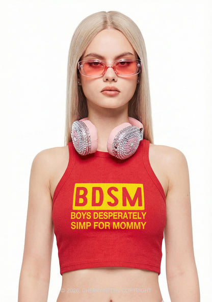 Boys Desperately Simp For Mommy Y2K Crop Tank Top Cherrykitten